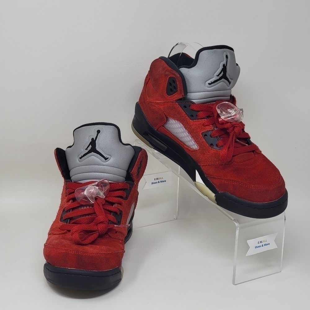 Nike Air Jordan 5 Retro GS Size 6Y Raging Bull 2021 Red Suede Black 440888-600